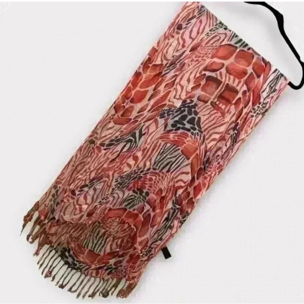 Stylish Pink Patterned Scarf - Picture 9 of 9